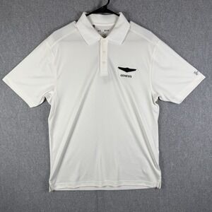 Under Armour Polo Shirt Mens Size Medium White Genesis Motor Lightweight NWT